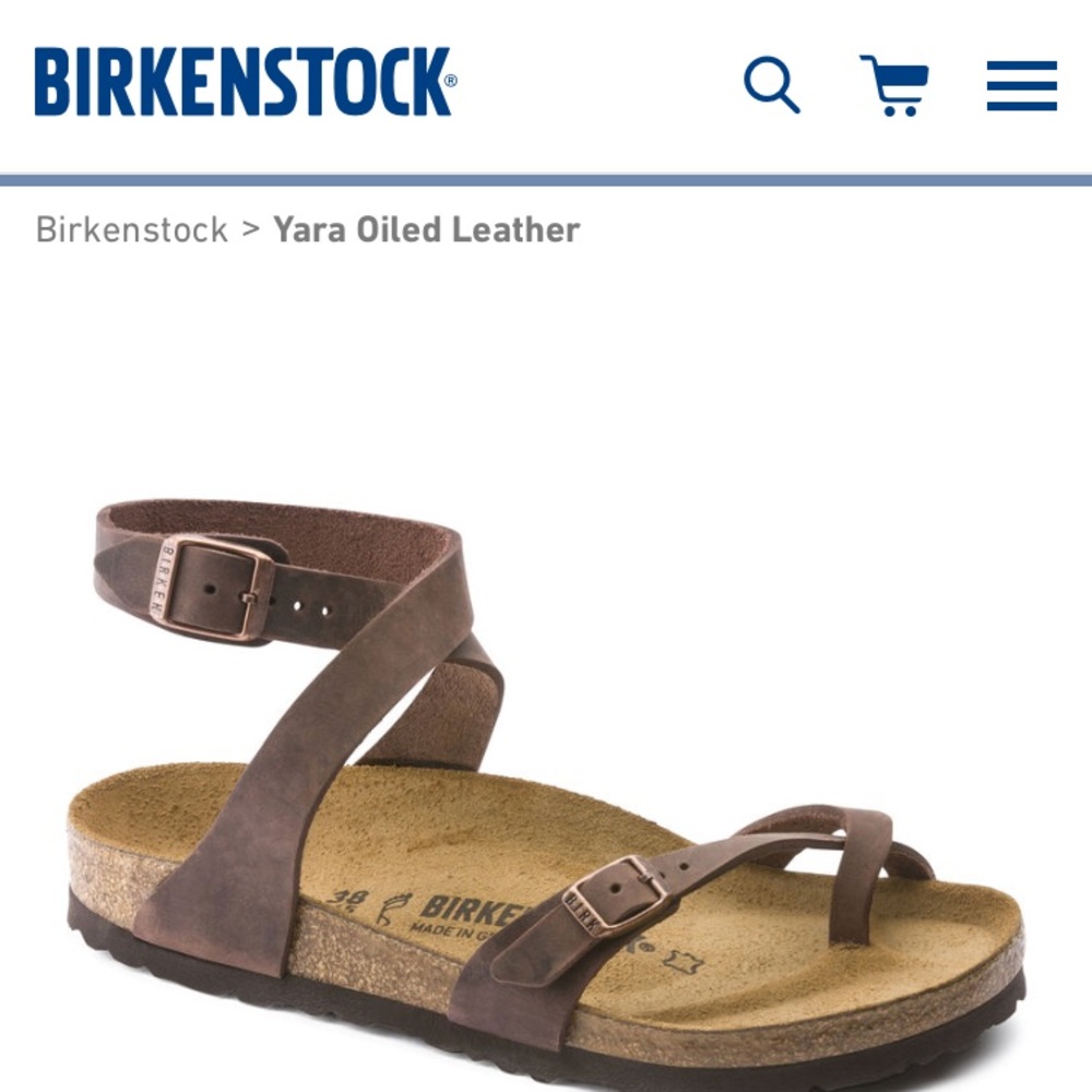 ISO Birkenstock Yara style in oiled leather